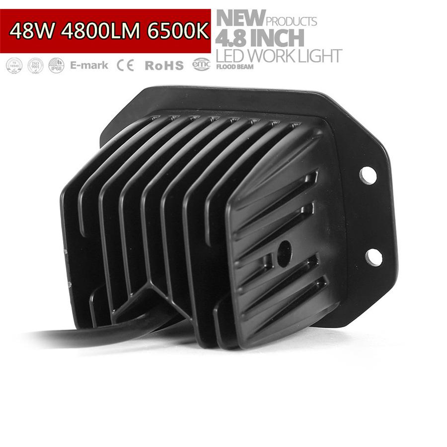 Universal 2 Stück Aluminium Einbau LED Pods 96W 9600LM Spot Flood Combo Offroad LED Pods Einbau Fahrlichter Arbeitsscheinwerfer