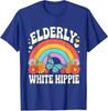 Vintage Elderly White Hippie Flowers Butterfly Unisex T-Shirt