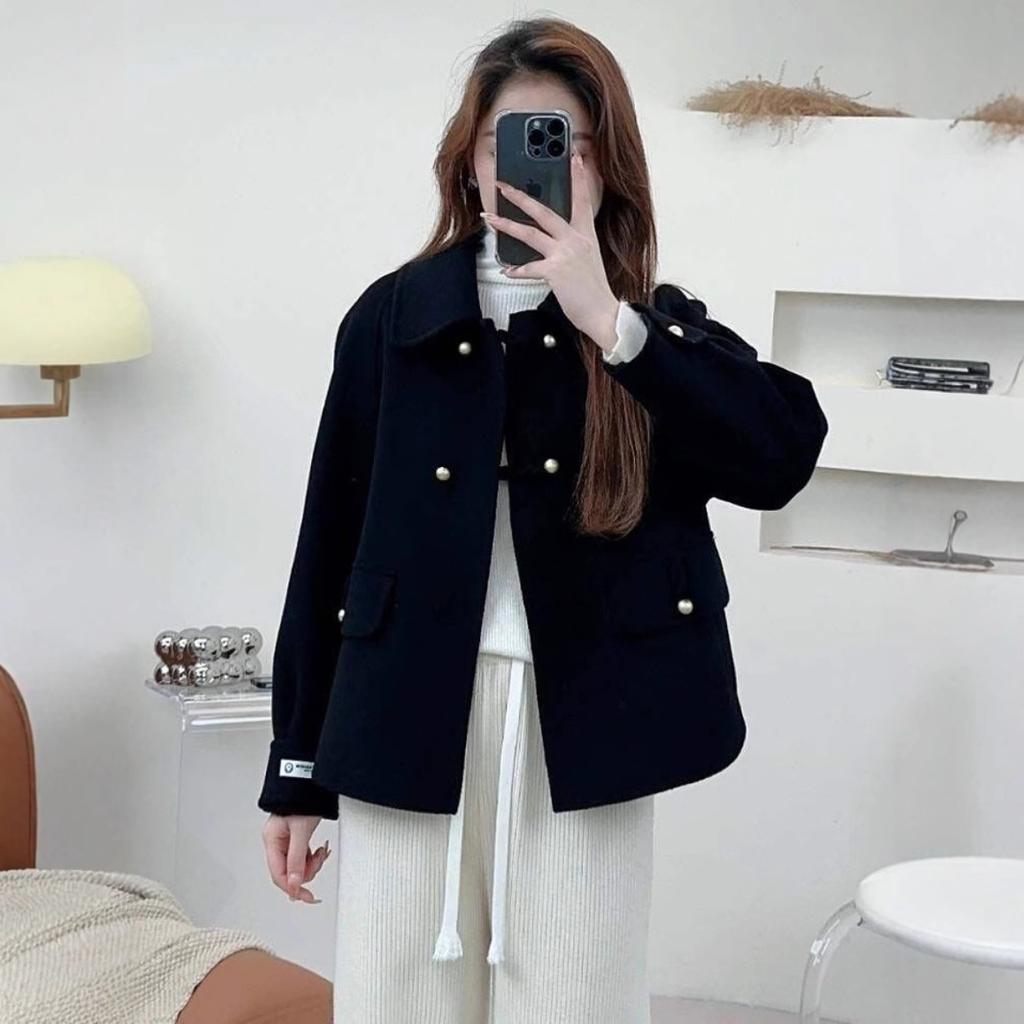 New Fashion Short Double-sided Velvet Double-sided Coat Loose Large Size Women's Clothing Autumn and Winter Foreign Wool Coat Women