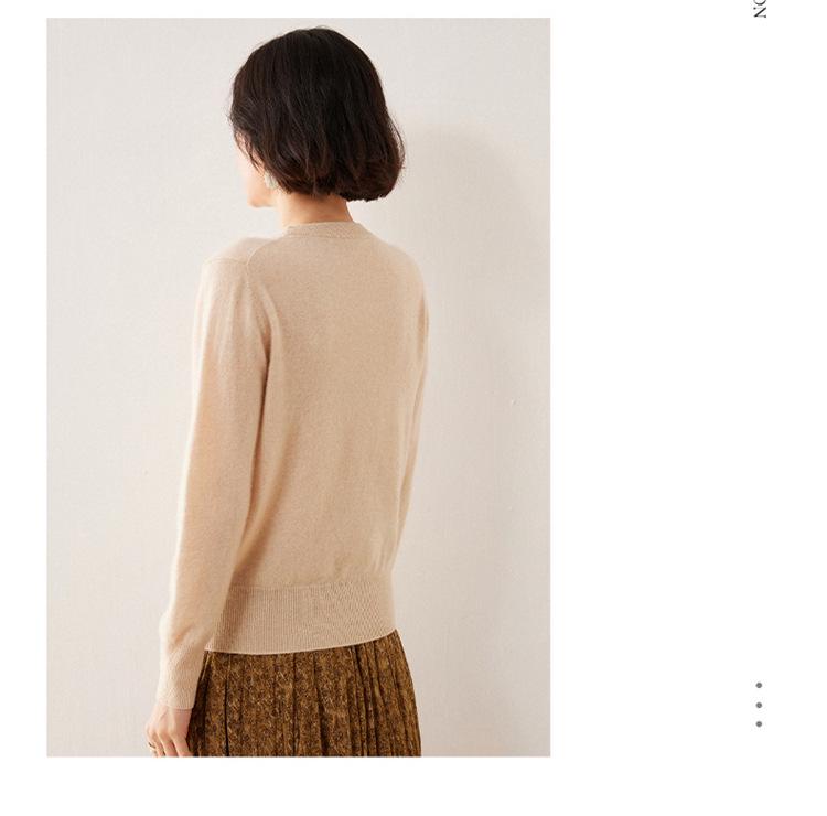 2025 A/W Cashmere Round Neck Knitwear - Soft Fluffy Loose Long Sleeve Pullover Sweater