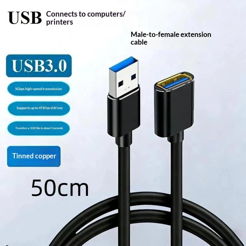Usb 3.0 Extension Cable Extender Cord Fast Extension Data Transfer Wire 0.3/0.5/1/1.5/2M For Smart Tv One Ssd Pc Laptop