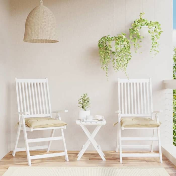 VidaXL Lot de 2 Coussins de Palette, Galette de Siège Imperméable, Coussin de Jardin, Décoration d'Extérieur Terrasse, Beige 361516
