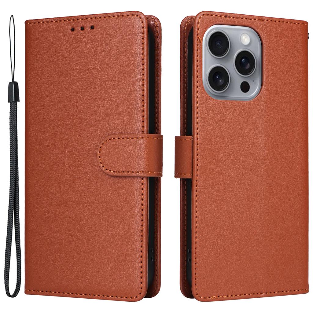 For iPhone 16 Pro Max Wallet Case 3 Card Slots Slim-Fit PU Leather Stand Phone Cover