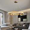 New Ring Crystal Chandelier Lamp Modern Minimalist Creative Luxury Bedroom Chandelier for Dining Room LED Crystal Pendant Lights