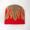 Knit Outdoor Cap With Flame Pattern And Acrylic Material For Streetwear Fall