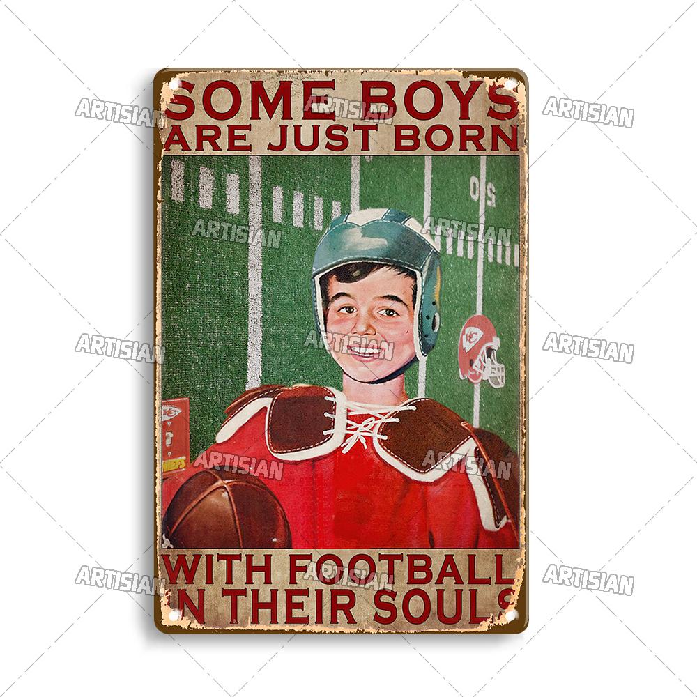 Artisian Football Metal Sign Sport Retro Tin Poster Vintage Decorative Plate Wall Decor Garage Bar Pub Club Hotel Cafe Kitchen