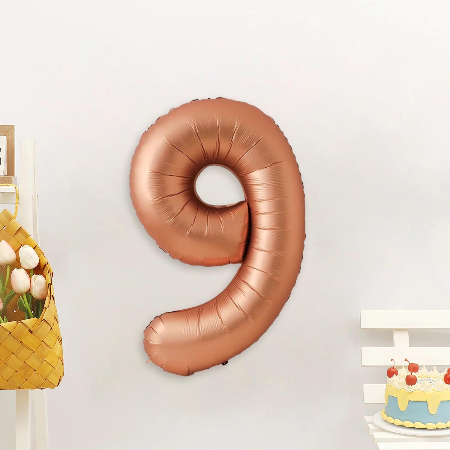 

40-Inch Retro Orange Digital Aluminum Film Balloon, Baby Children S Birthday Party Classroom Decoration Wedding Celebration Decoration 40 inch retro orange digital 9