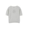 Lap  Set  Lettering Punching Short Sleeve Knit As2kh463