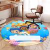 Bubble Guppies Bedruckter Runder Teppich Teppich Stuhlteppich Bereichsteppich Eingang Fußmatten, für Bürostuhl Wohnzimmer Schlafzimmer Küchenraum.