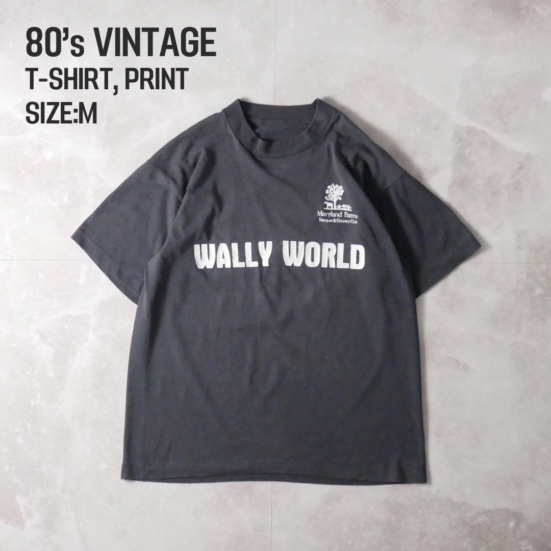 80s Printed T-shirt Single Stitch Black XL