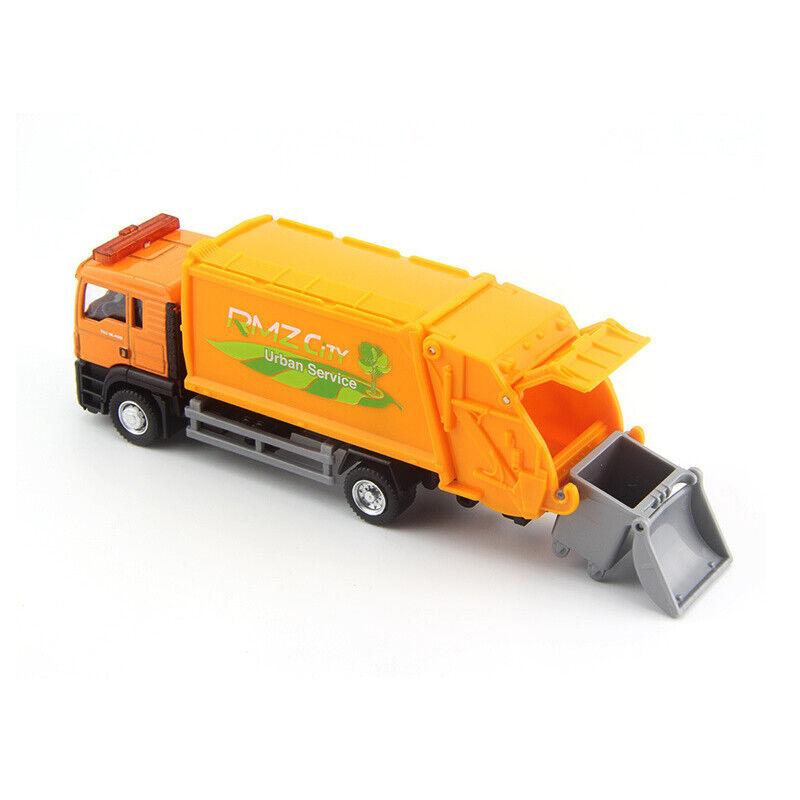 1/64 Man Garbage Truck Trash Bin Model Car Diecast Gift Toy Vehicle Kid