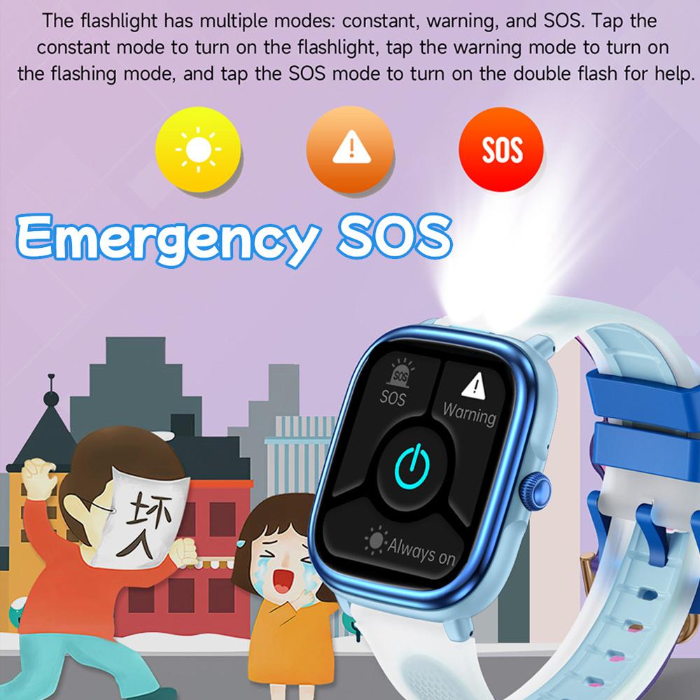 New Kids Study Smart Watch Puzzle Game Sleep Monitor 1.83" Display Alarm Clock Flashlight Children Smartwatch Boy Girl Gift