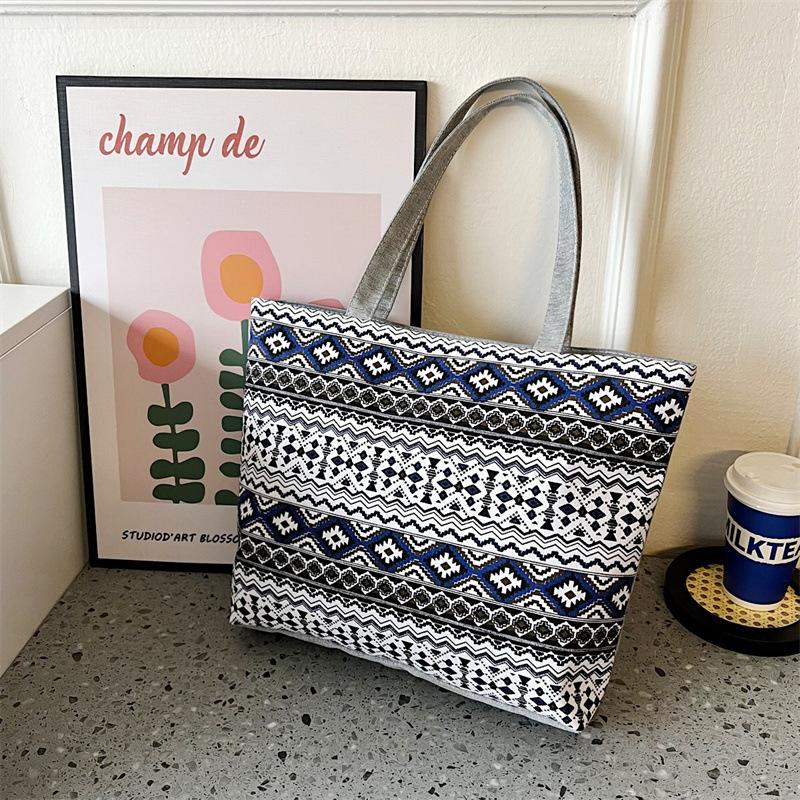 Neue Canvas-Tasche Xinmatai Retro-Damen-Tasche bedruckte Handtasche Tote große Tasche literarische Schulter-Einkaufstasche