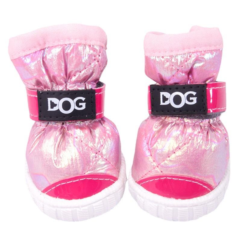 4 Pcs/Set Waterproof Winter Dog Shoes For Small Dogs Warm Fleece Puppy Pet Shoes Dog Snow Boots Chihuahua Yorkie Teddy Shoes