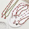 Fashion Cartoon Christmas Pendant Necklace Elegant Collar Necklace Choker Holiday Beaded Charm Neck Chain Party Jewelry