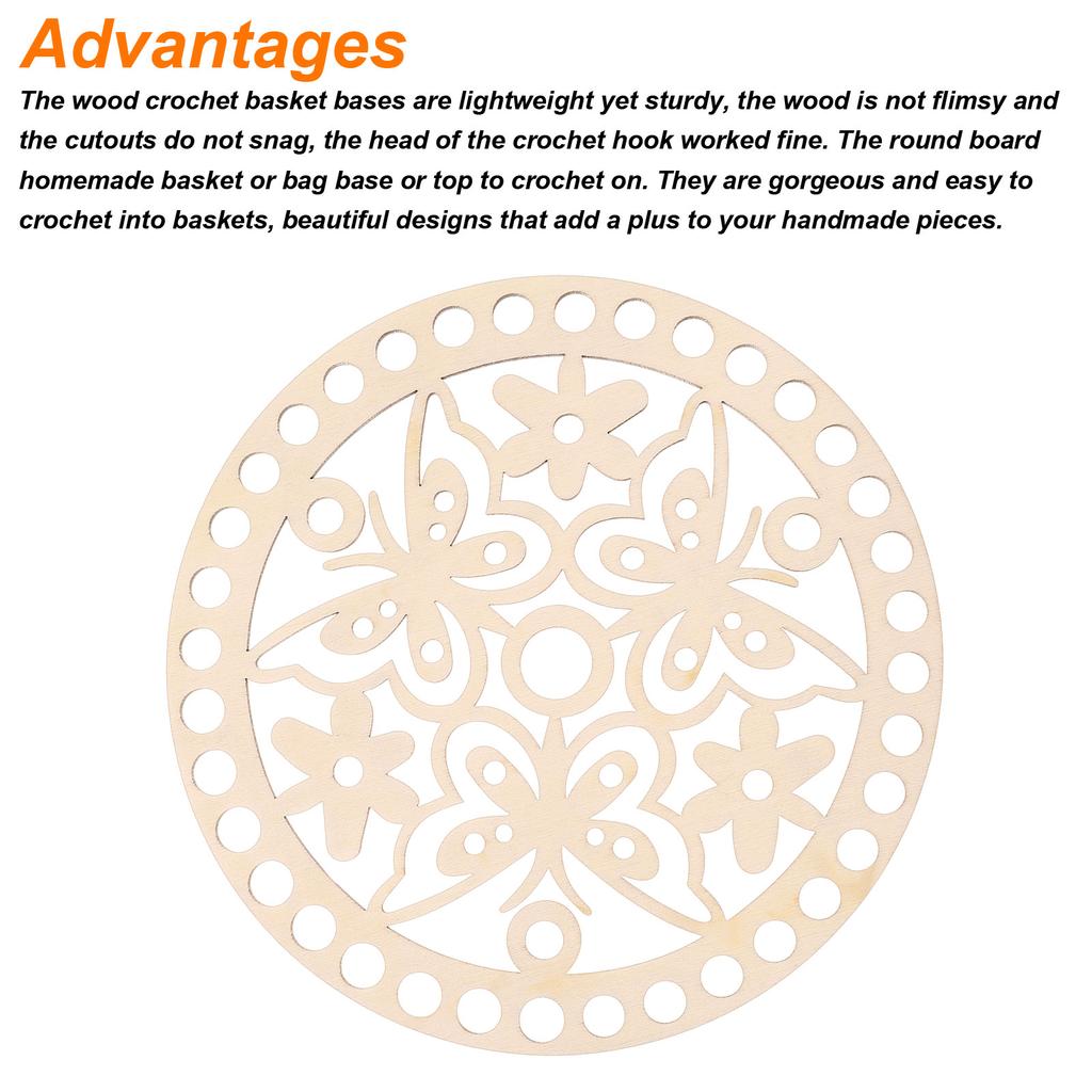 2 Stück Runder Korbboden Häkelkorb-Basis Holzkorbboden 5,5" Häkeltaschenboden für DIY Korb Häkeltasche Weben