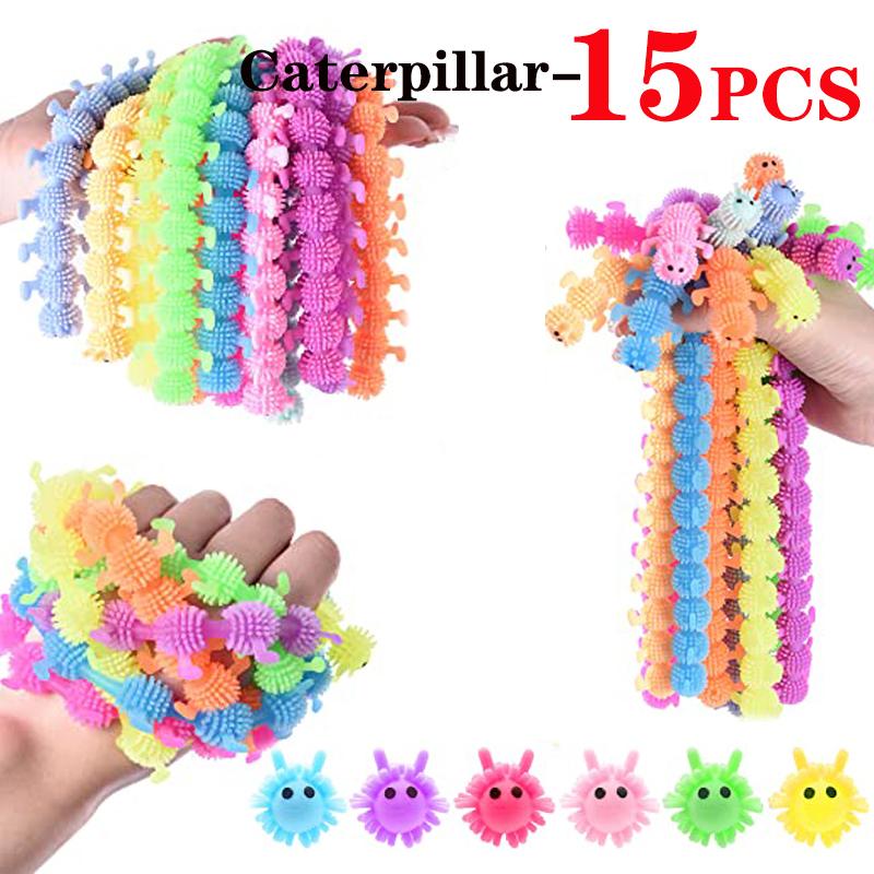 5/30PCS Funny Stretch Sensory Toys Unicorn Caterpillar Dinosaur Alpaca Kawaii Fidget Toys Stress Relief Gifts for Children Adult