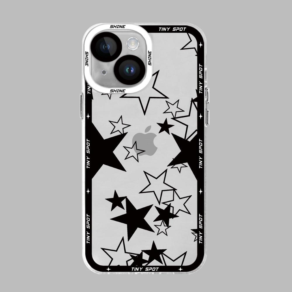 

Shining Five pointed Star Case for Motolora Moto G72 G22 G32 G52 G73 G71 Edge 40 5G Transparent Soft Shell Cover Moto G72