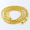 New 18K Gold Beautiful 3MM Twisted Rope Twist Electroplating Necklace for Men Women Wedding designer Jewelry Christmas Gifts