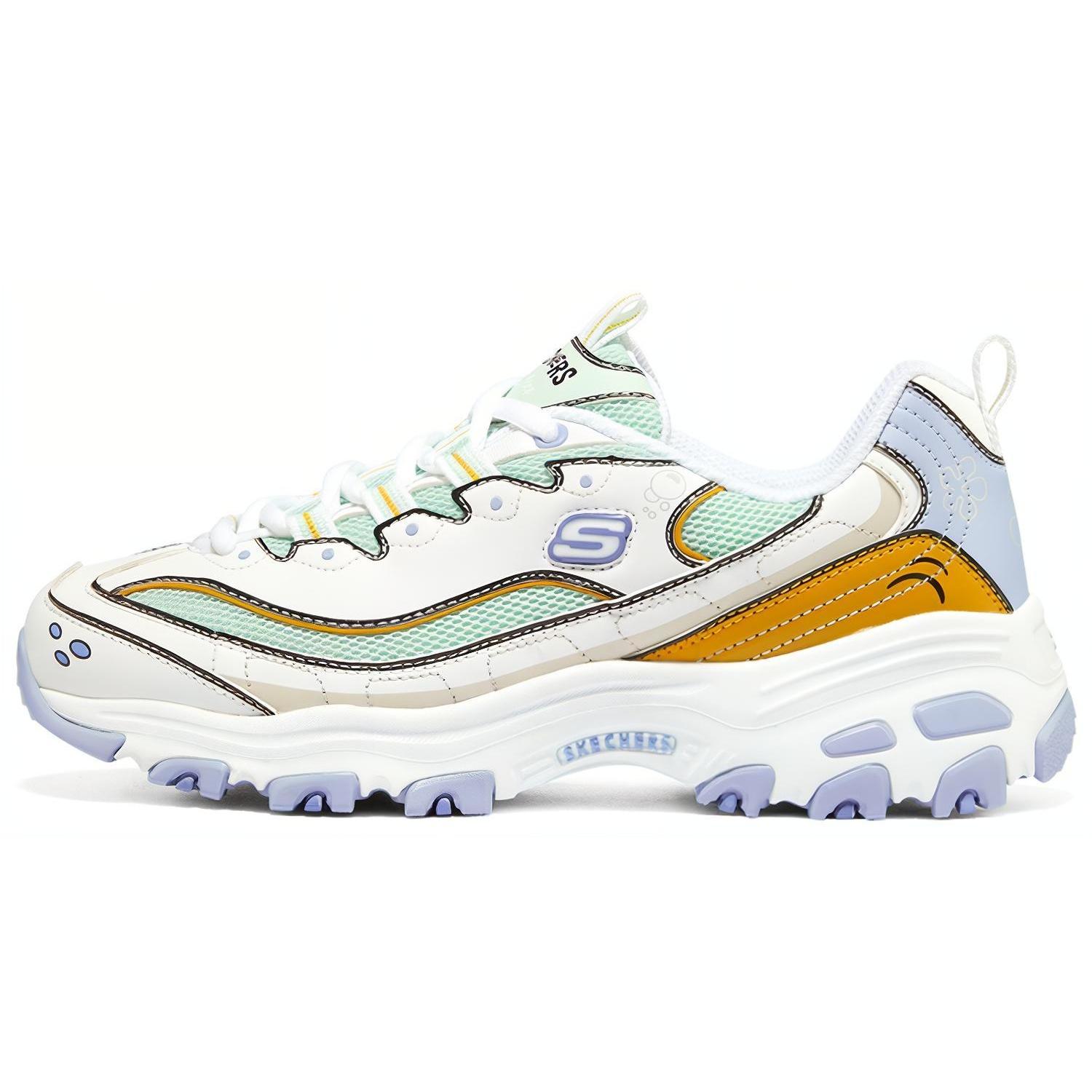 (WMNS) Skechers D Lites 1.0 x SpongeBob White Blue Green Women s 896100-WBL EU 35