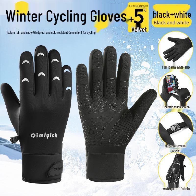 Guanti da sci invernali unisex: Foderato in Velluto, Touchscreen, Antivento e Antifreddo per Sport all'Aperto