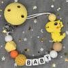 Free Personalised BPA Free Silicone Baad Dummy DIY Silicone Baby Pacifier Custom Clip Name Colorful Pacifier Chain Teething Gift