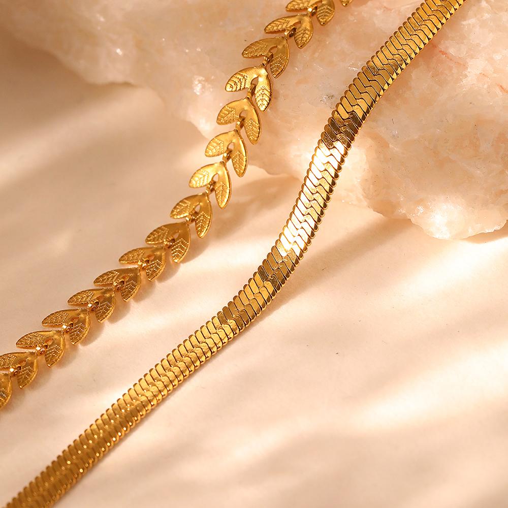 Stainless Steel Anklet Creative Splicing Wrap Around Leaf Design Blade Chain Anklet For Women Jewelry Goddess Banquet Fine Gifts
