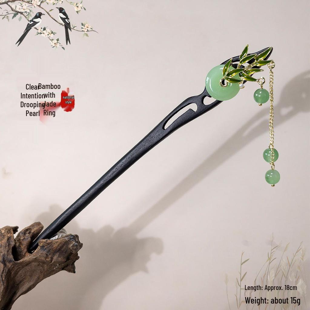 Imitation Ebony Hairpin Holder: Ancient Style Hanfu Hair Accessory, Qipao Ornament Gift for Women
