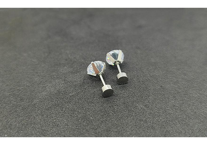 316L Stainless Steel Diamond Four-Prong Screw-Back Studs for Comfortable Sleep Without Removal - Minimalist Earrings
