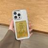 Sparkling Gold Foil Fortune Phone Case for Apple 17promax Silicone Transparent for IPhone 15 Protective Cover