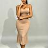 Kardashian Suspender Dress European and American New Spice Girl Skirt Vacation Medium and Long Skirt Slim Temperament Hip Fishtail Skirt