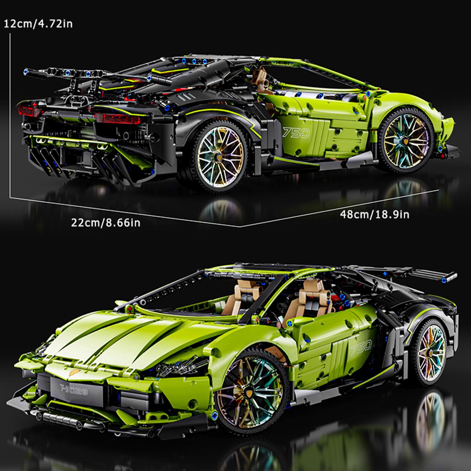 

Non-Toxic 2209Pcs Green Sports Car Building Blocks Toys Model Sports Car Assemble Bricks Toy Sets For Kid Desktop Ornament Gifts