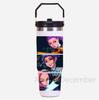 30Oz K-Pop Portable Car Cup Stainless Steel Thermos Cup with Straw Travel Sports Water Bottle with Handle Cover Coffee Vacuum Flask