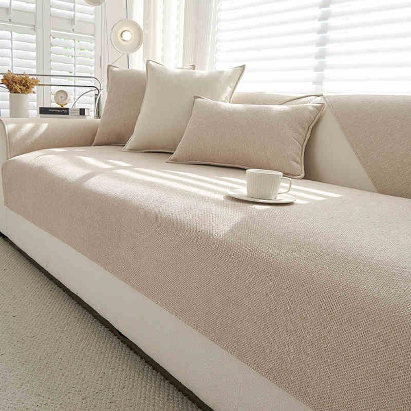 

Универсальный чехол на диван из шенилла «Четыре сезона», накладка на диван, однотонный чехол для дивана для гостиной, нескользящая L-образная подушка для дивана 70x70cm 1pc A