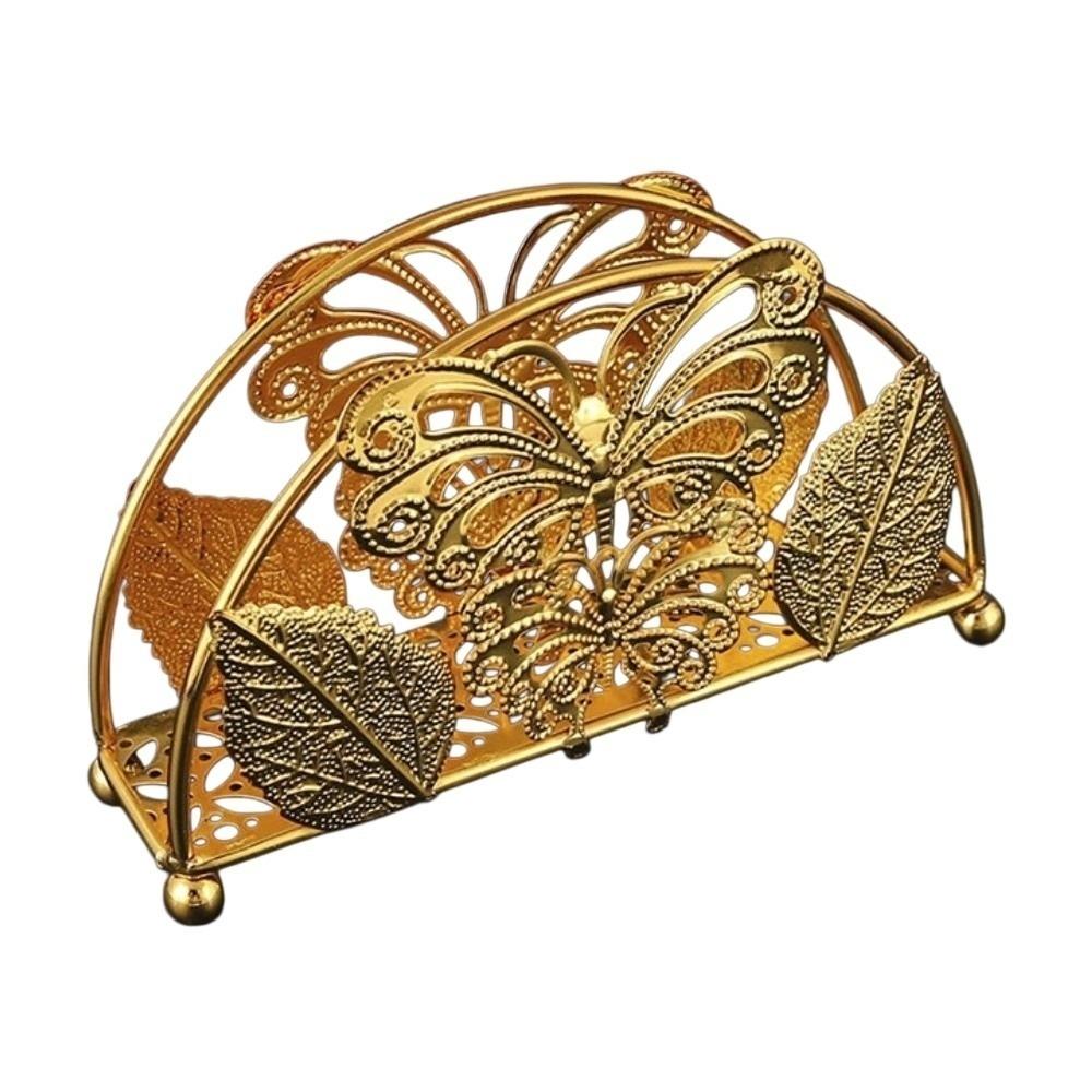 

Standing Ironwork Gold Tissue Holder Nordic Style Flower Tissue Dispenser Restaurant Style 7