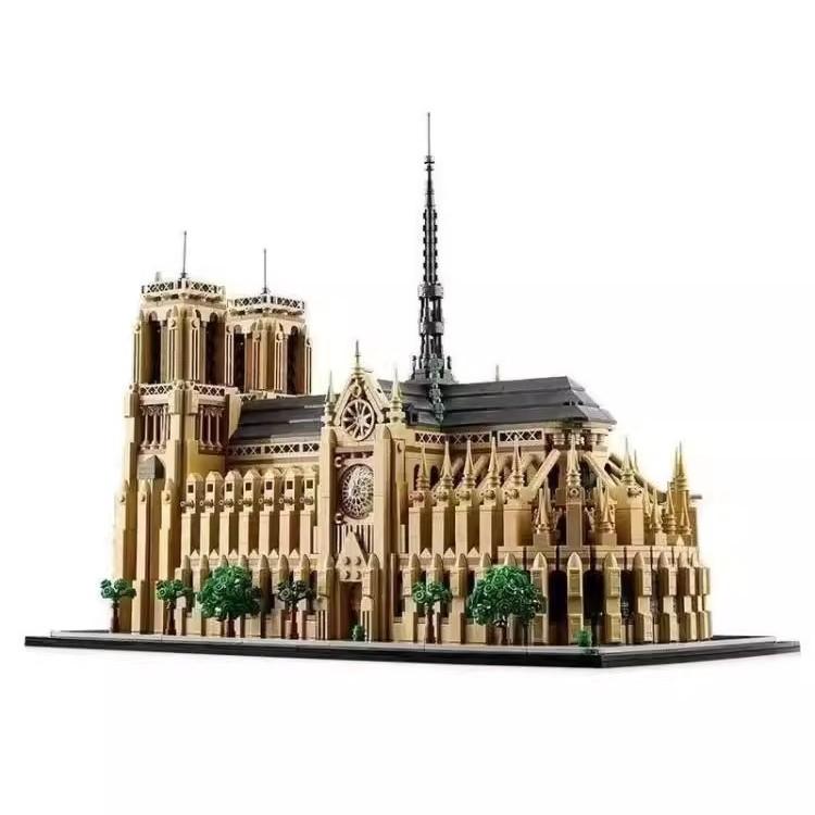 21061 Notre Dame De Paris Building Block Building Street Scene Series Adult Difficult Assembly Building Block Toys