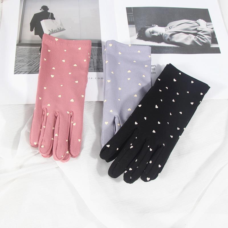 Sunscreen Gloves Female UV Protection Driving Summer Cotton Touch Screen Thin Breathable Riding Elastic Windproof Gloves.