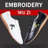 2026 New Red Color Leather Taichi Shoes Unisex Size 34-47 Chinese Kung Fu Sport Sneakers Non-slip Women Fitness Training Shoes
