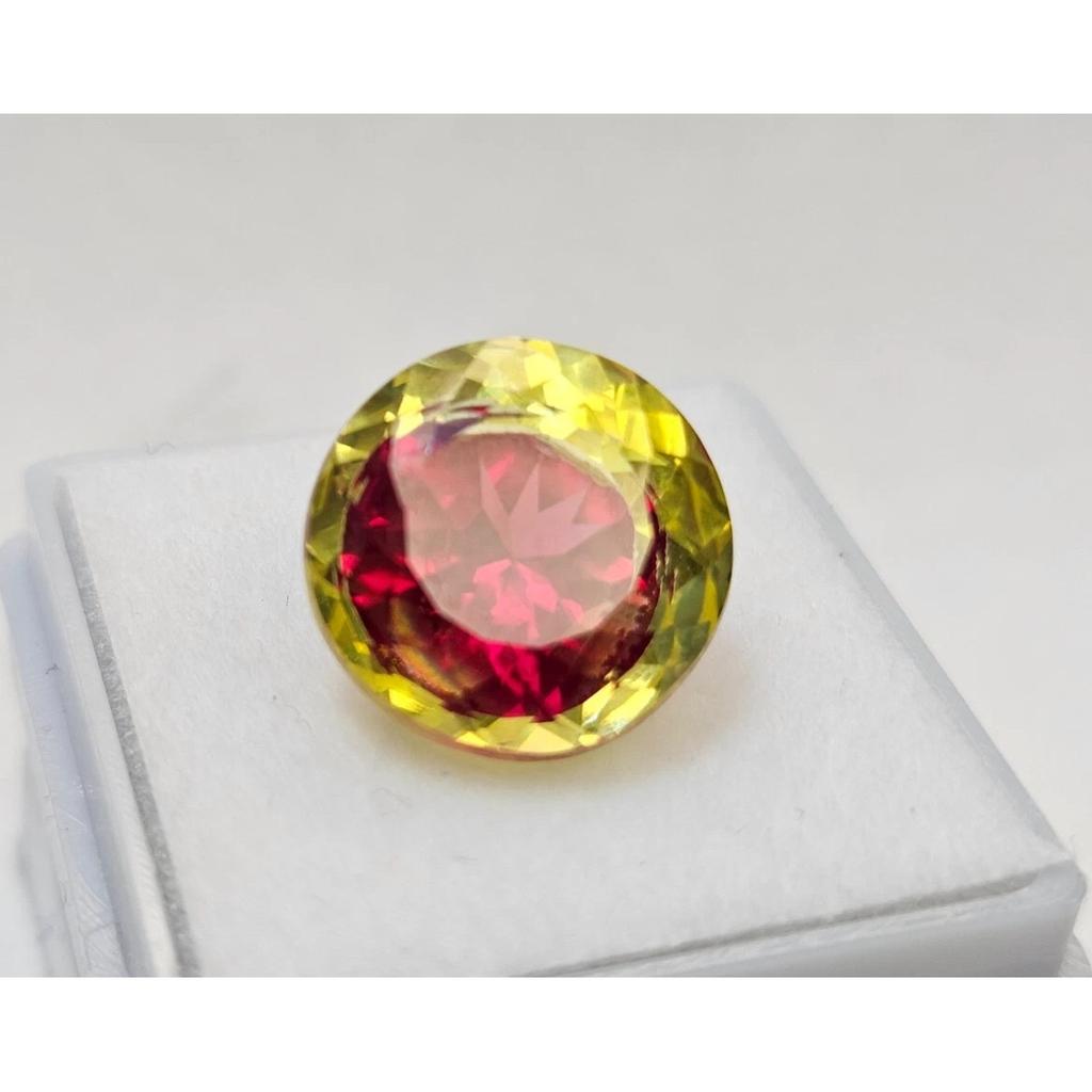 Beautiful Pitambari Sapphire Bi-Color 12+ Ct Round Cut Loose Gemstone