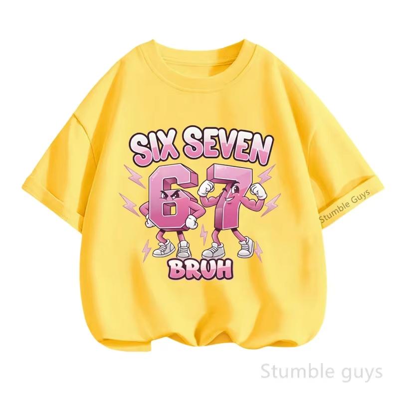 Kids 67 Themed Colorful Print TShirt Soft Cotton Fabric Breathable and Comfortable Ideal for Toddlers and Childrendf0217