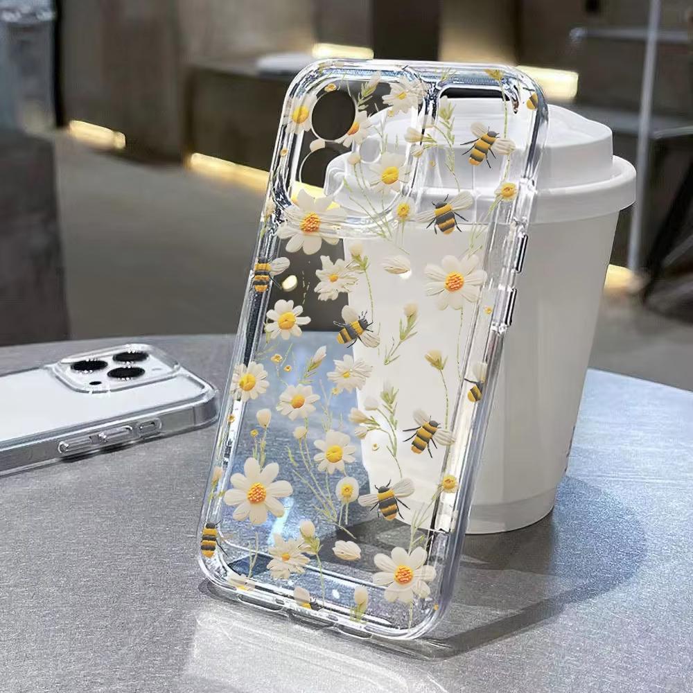 

Flowers Vine Pattern Clear Phone Case for iPhone 17 Pro Max 16 15 Pro 14 13 12 11 XR XS 17Air 16 Plus Silicone Cover iPhone 11