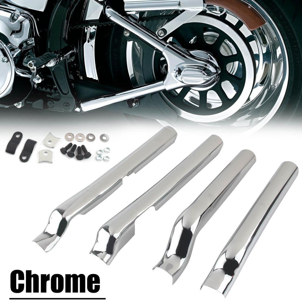 For Harley-Davidson Softail Heritage Classic EFI FLSTCI Custom EFI FXSTC Black Chrome Motorcycle Rear Swingarm Tube Covers