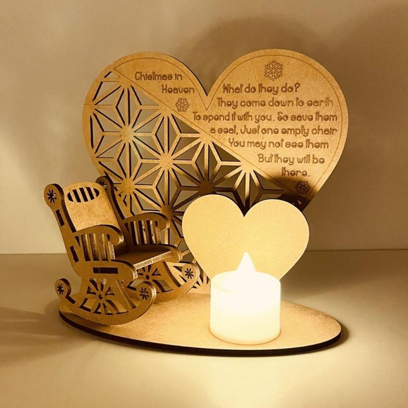 Christmas Memorial Candle Holder Rocking Chair Ornament LED Candle Tealight DIY