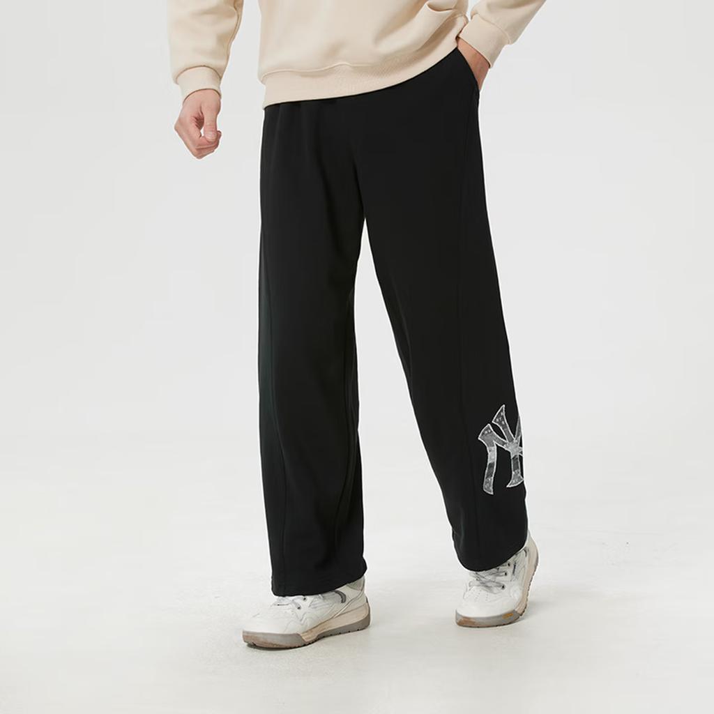 MLB FW25 New York Yankees Pantaloni Casual Larghi Vintage a Gamba Larga Unisex 3APTM0261-50BKS