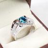 London Blue Topaz Oval Gemstone With 925 Sterling Silver Ring For Men's #B234 JL375675987771