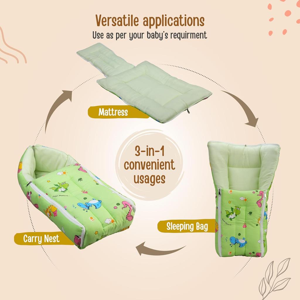 LuvLap 3-in-1 Baby-Schlafsack Tragenest, Tragbares Baumwollbett, Beistellbett für Neugeborene 0-12 Monate