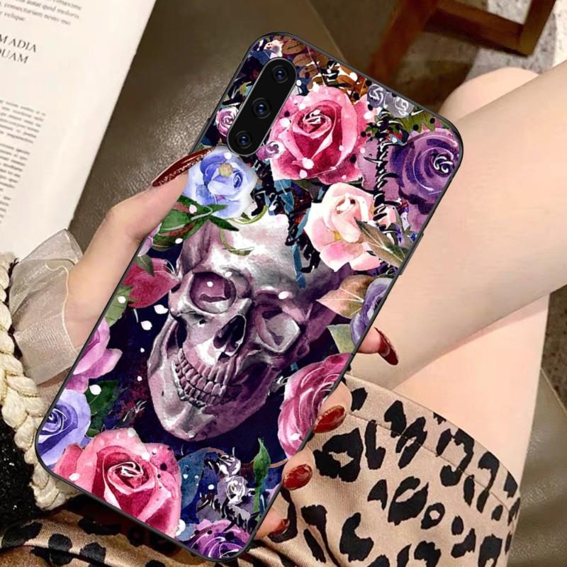 

Чехол для телефона Scary Modeka Skull Flowers для Samsung A91 A81 A73 A72 A71 A30S A20 A12 A13 A52 A53 4G 5G, мягкий черный чехол для телефона Samsung A13 5G