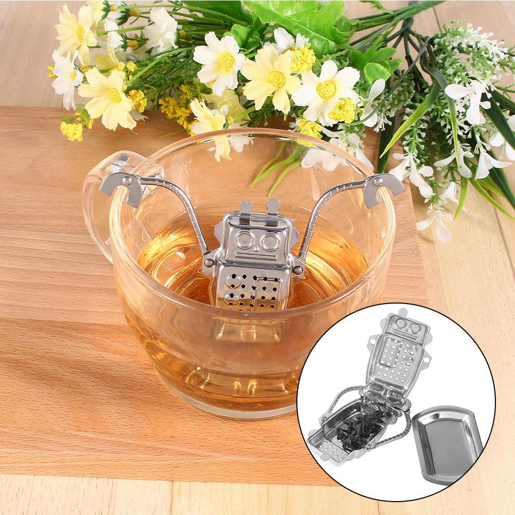 Cute Tea Infuser, Stainless Steel Loose Tea Leaf Infuser Filter Diffuser Herbal Spice Robot Shape Tea Brewing Accessories
