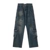 Unisex Retro High-Street Wide-Leg Jeans with Pockets