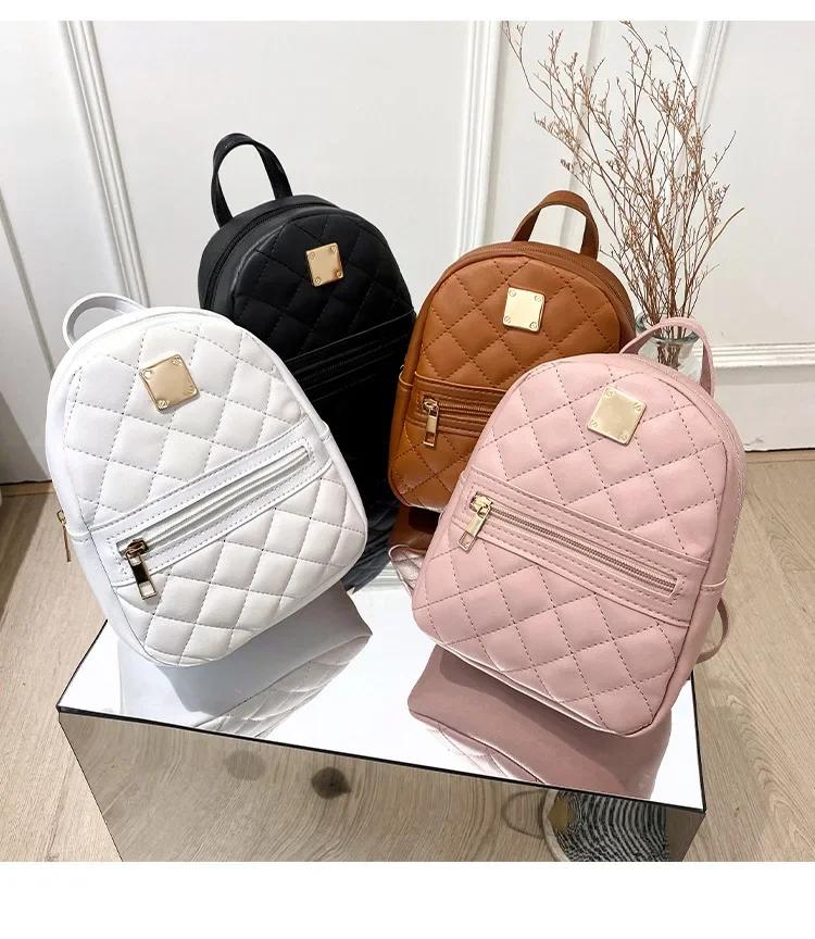 Luxury PU Leather Kawaii Backpack Cute Graceful Bagpack Mini  Small School Bags for Girls Teenage Girls' Fashion